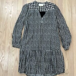 Anthropologie Maeve Sterling houndstooth black and white dress Small